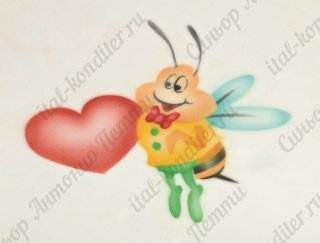 Трафарет для аэрографа - "Пчела с сердцем" (40-WM001) 