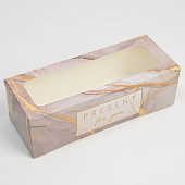 картинка Коробка для кекса с окном "Present for you", 26*10*8см. 