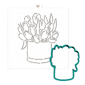 Форма для пряника "Букет цветов в ящике" 