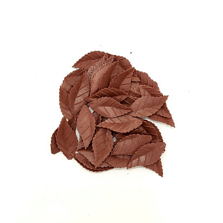 картинка Вафельные листья - "Лист розы", коричневый, 40шт. 