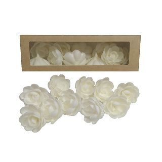 картинка Вафельные цветы - "Розы малые сложные", Белые, 10шт. 
