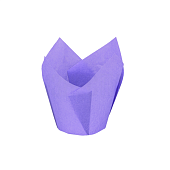 Бумажные формы для выпечки - "Тюльпан", Сиреневый, 50*h75мм. 20шт.