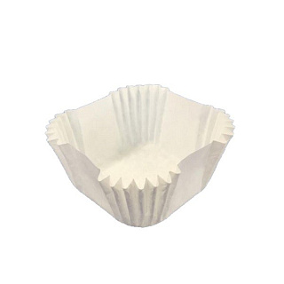 Капсулы бумажные квадратные белые (40г/м²), 35*35*h22,5мм. 1000шт.