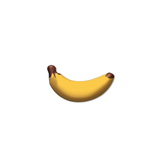 картинка Украшение из темной глазури, "Банан", желтый, 52шт. 
