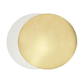 картинка Подложка круглая, картон, зол./бел., 28см., 1.5мм., 50шт. 