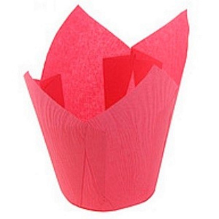 Бумажные формы для выпечки - "Тюльпан", Розовый, 50*h75мм. 200шт.