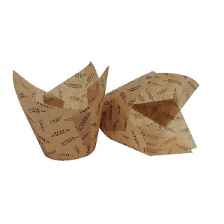 Бумажные формы для выпечки - "Тюльпан", Колос, 50*h75мм. 20шт. 