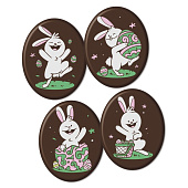 картинка Украшение из темной глазури, "Кролик", белый, 144шт. 