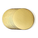 картинка Подложка круглая, картон, зол./жем., 18см., 3мм., 20шт. 
