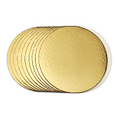 картинка Подложка круглая, картон, зол./жем., 18см., 3мм., 20шт. 