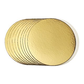 картинка Подложка круглая, картон, зол./жем., 18см., 3мм., 20шт. 