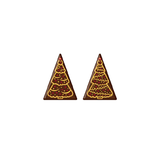 картинка Готовые украшения из шоколадной глазури "Ель", треугольник, 33*45мм, 180шт. 