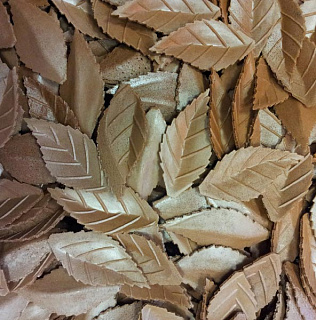 картинка Вафельные листья - "Лист розы", Коричневый, 1000шт. 