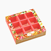 картинка Коробка на 9 конфет "8 марта", 14,5*14,5*3,5см. 