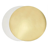 картинка Подложка круглая, картон, зол./бел., 30см., 1.5мм., 50шт. 