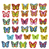 картинка Бабочки вафельные односторонние, микс, 10шт. 