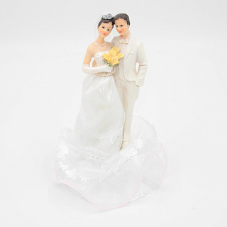 картинка Свадебная фигурка для торта - "Свадебная пара" (28911bN/p) 