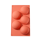 Силиконовая форма полусфера, 5 ячеек, d-8см.