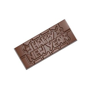 картинка Поликарбонатная форма "Chocolate World" - Плитка "HAPPY NEW YEAR" 