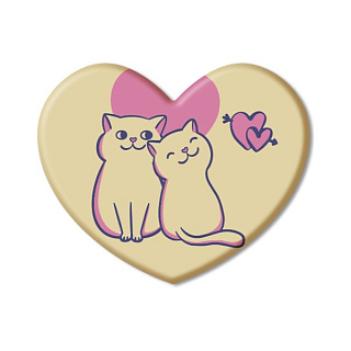 картинка Украшение из белой глазури, "Коты сердце", розовый, 144шт. 