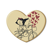 картинка Украшение из белой глазури, "Влюбленные", Сердце, красный, 144шт. 