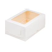 картинка Коробка c окном на 6 капкейков - Белая, 235х160h100мм. 