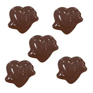 картинка Форма для отливки шоколадных фигурок - "Сердце со стрелой" (90-1002) 