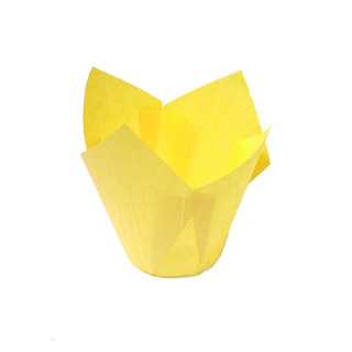 Бумажные формы для выпечки - "Тюльпан", Желтый, 50*h75мм. 200шт.