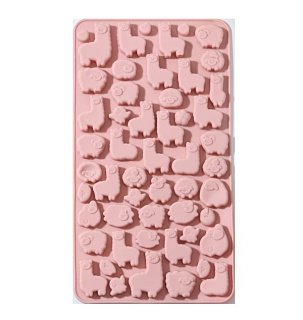 картинка Форма силиконовая для шоколада, мармелада, льда "Ферма. Ламы, овцы, цыплята", 53 ячейки 