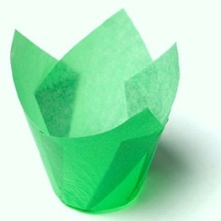 Бумажные формы для выпечки - "Тюльпан", Зеленый, 50*h75мм. 20шт.