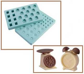 картинка Набор форм для конфет - "Весы и будильник" (MA 4003) 