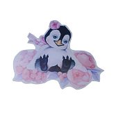 картинка Топпер для торта - "Пингвиненок с цветами" 