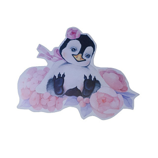 картинка Топпер для торта - "Пингвиненок с цветами" 