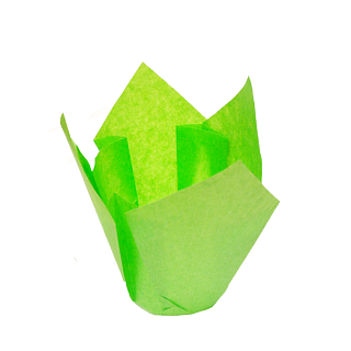 Бумажные формы для выпечки - "Тюльпан", Зеленый, 50*h80мм. 200шт. (TULIP 160/50 L)