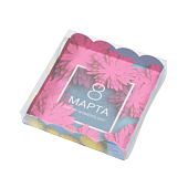 картинка Упаковка для кондитерских изделий "8 марта", 15*15*3см. 