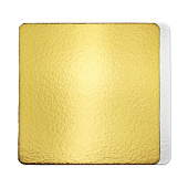 картинка Подложка квадратная, картон, зол./бел., 26*26см., 3.2мм., 1шт. 