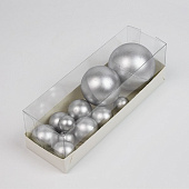 картинка Украшение "Шары из глазури", серебряные, 11шт. 