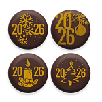 картинка Украшение из шоколадной глазури "Ассорти 2026", круг 22мм., 324шт. 