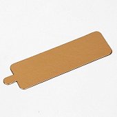 картинка Подложка прямоугольная с ручкой, картон, золотой, 4*13см., 0.8мм., 200шт. 