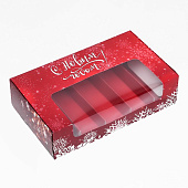 картинка Упаковка под 5 эклеров "Снежинки", 25,2*1*5*6,6см. 