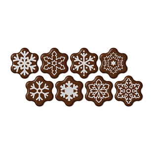картинка Готовые украшения из шоколадной глазури - "Снежинка", 3см., 240шт. 