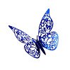 картинка Топпер пластиковый "Бабочки", 12 штук, цвет синий 