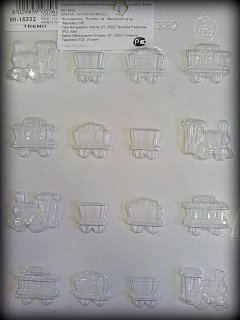 картинка Форма для отливки шоколадных фигурок - "Паровоз и вагоны" (90-15332) 