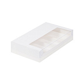 картинка Упаковка для эклеров и эскимо с пластиковой крышкой - Белая, 250х150х50мм. 