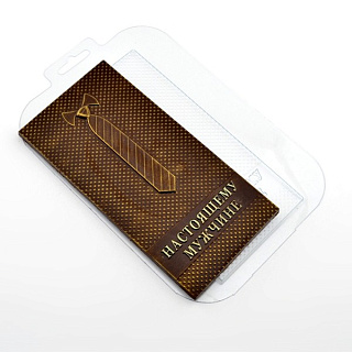 картинка Пластиковая форма для шоколада - "Плитка галстук" 