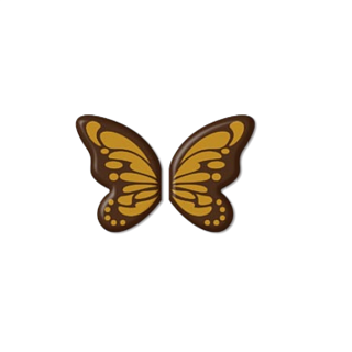 картинка Украшение из темной глазури, "Бабочка крылья", золото, 168шт. 