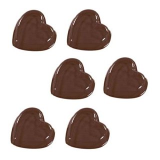 картинка Форма для отливки шоколадных фигурок - "Гладкие сердечки" (90-1024) 