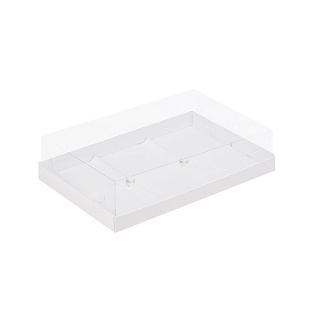 картинка Упаковка под муссовые пирожные с пластиковой крышкой - Белая, 260х170х60 мм 