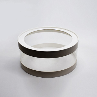 картинка Упаковка для торта и пирожных, шляпная, прозрачные стенки и окно, белая, 24*h10см. 