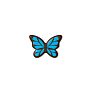 картинка Украшение из темной глазури, "Бабочка", синий, 56шт. 